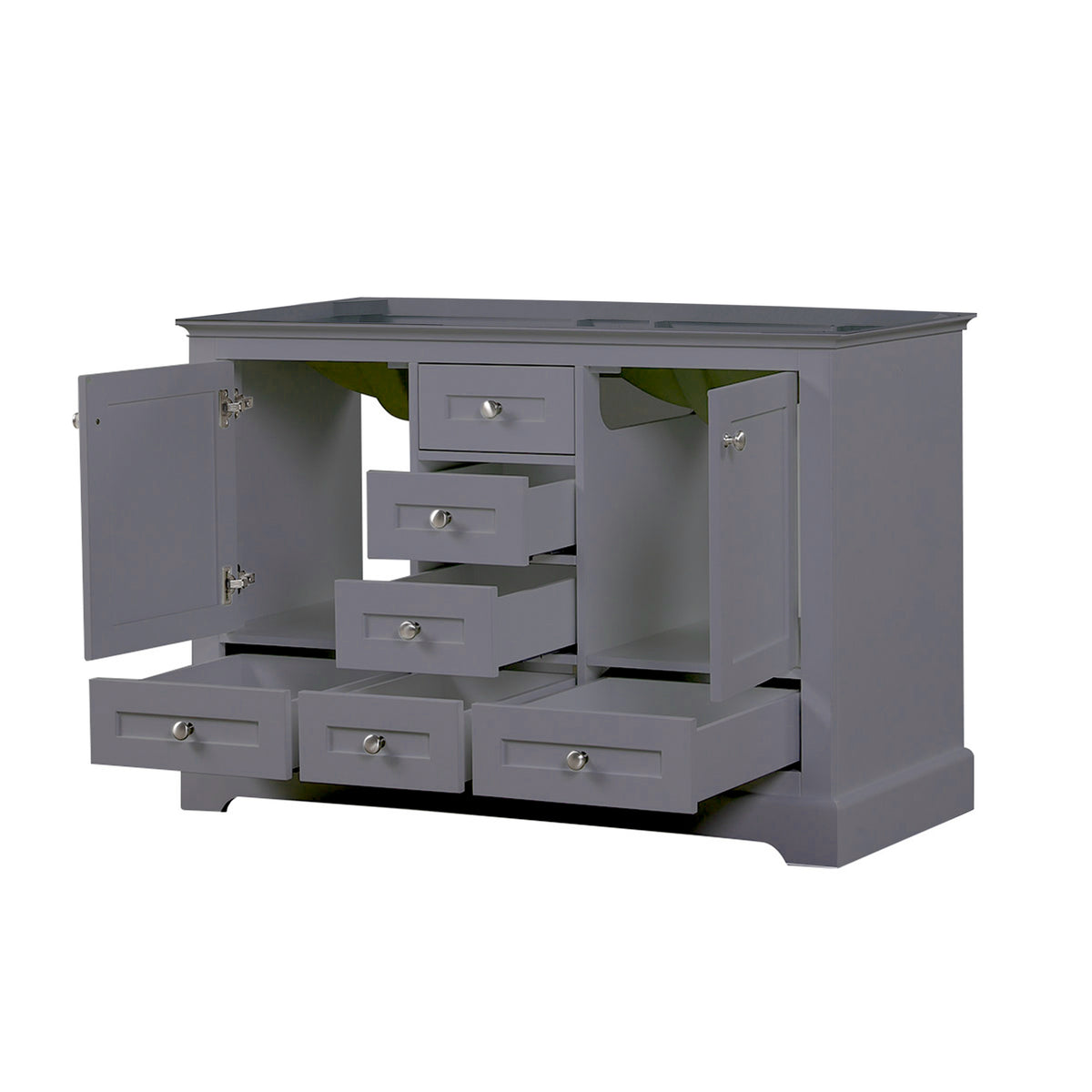 Lexora Dukes 48 in. Dark Grey Double Sink Bath Vanity
