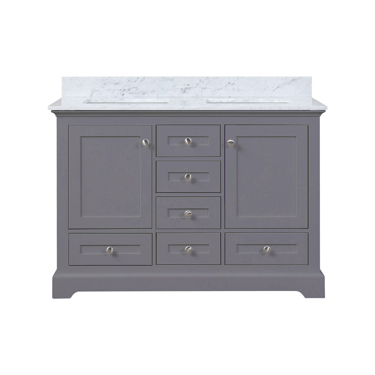 Lexora Dukes 48 in. Dark Grey Double Sink Bath Vanity