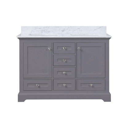 Lexora Dukes 48 in. Dark Grey Double Sink Bath Vanity