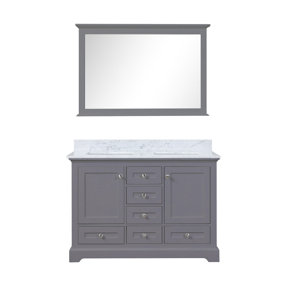 Lexora Dukes 48 in. Dark Grey Double Sink Bath Vanity