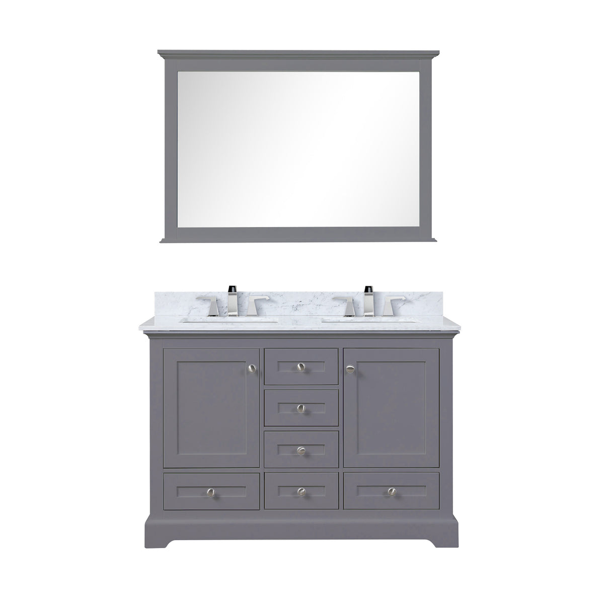 Lexora Dukes 48 in. Dark Grey Double Sink Bath Vanity
