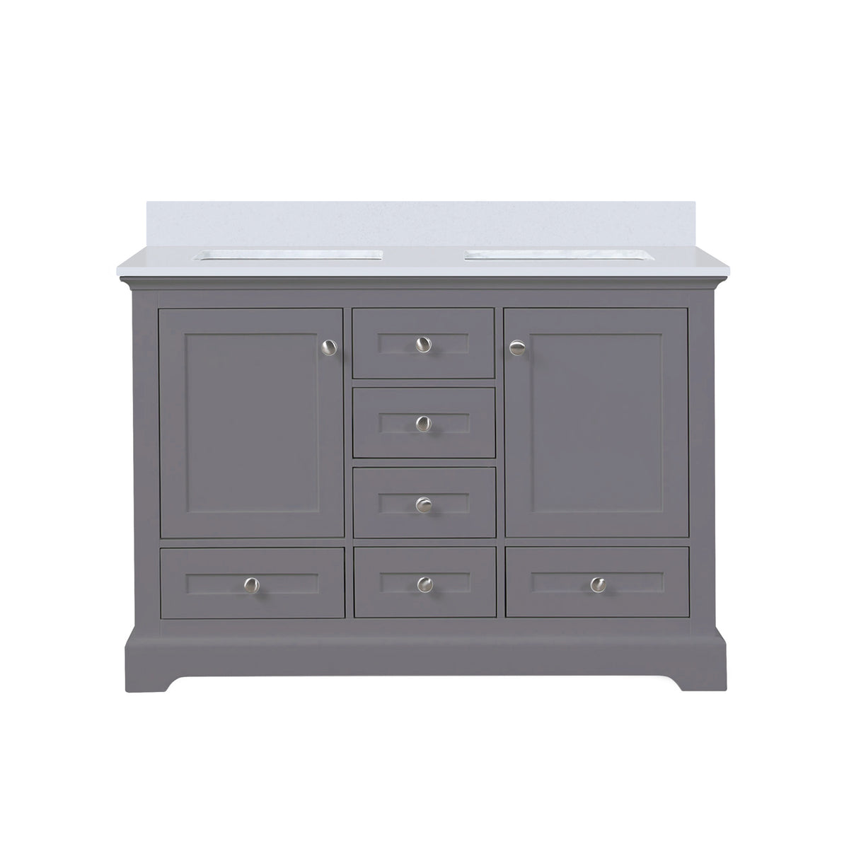 Lexora Dukes 48 in. Dark Grey Double Sink Bath Vanity