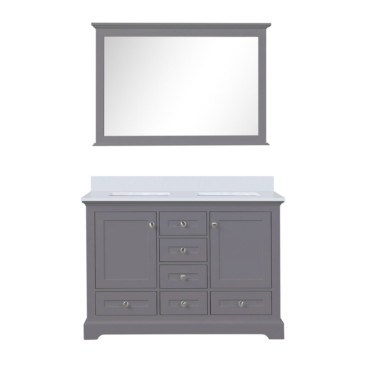 Lexora Dukes 48 in. Dark Grey Double Sink Bath Vanity