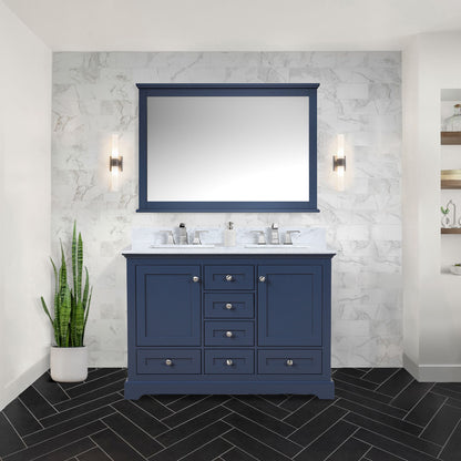 Lexora Dukes 48 in. Navy Blue Double Sink Bath Vanity