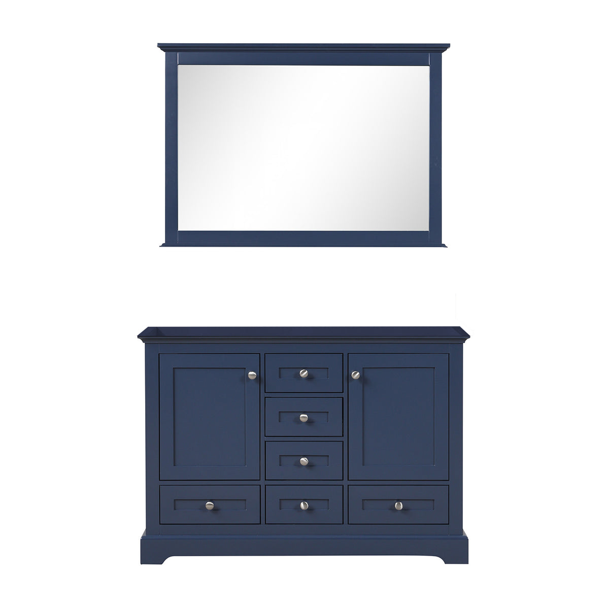 Lexora Dukes 48 in. Navy Blue Double Sink Bath Vanity