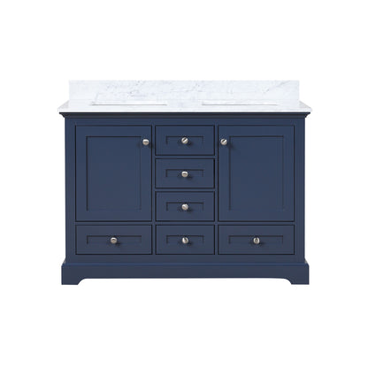 Lexora Dukes 48 in. Navy Blue Double Sink Bath Vanity
