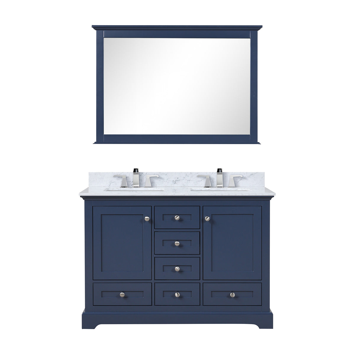 Lexora Dukes 48 in. Navy Blue Double Sink Bath Vanity