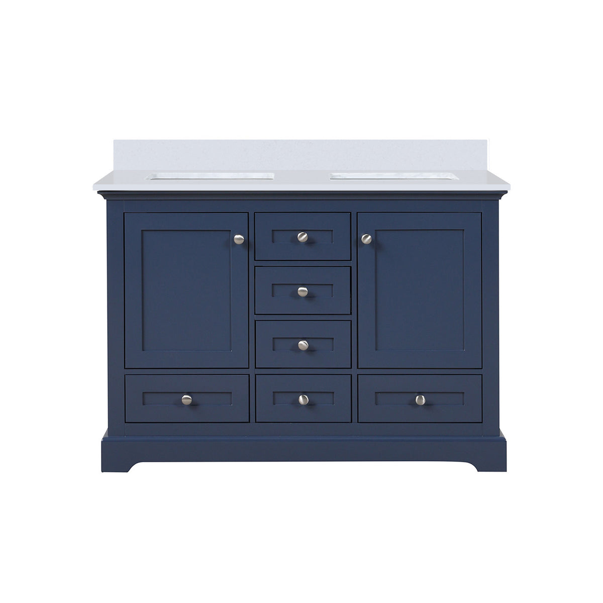 Lexora Dukes 48 in. Navy Blue Double Sink Bath Vanity