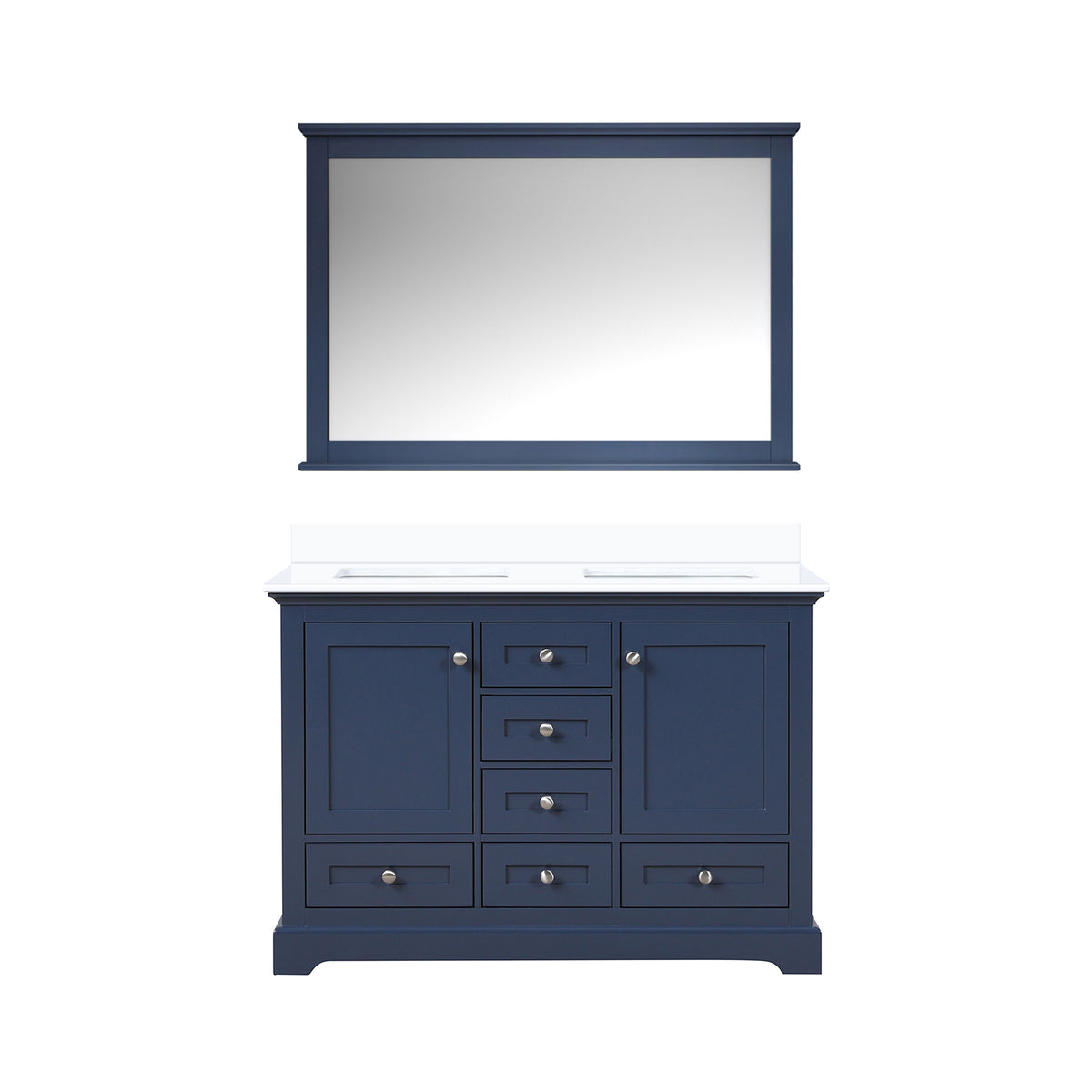 Lexora Dukes 48 in. Navy Blue Double Sink Bath Vanity