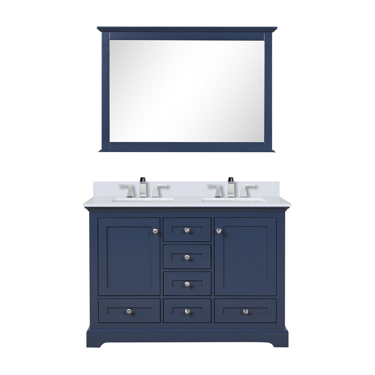 Lexora Dukes 48 in. Navy Blue Double Sink Bath Vanity