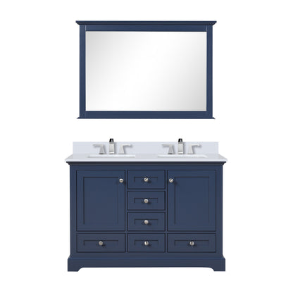 Lexora Dukes 48 in. Navy Blue Double Sink Bath Vanity