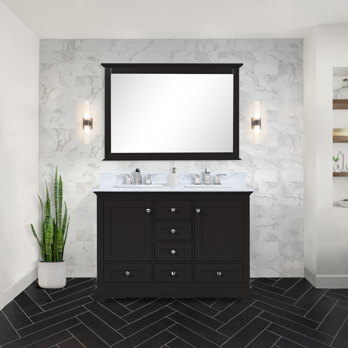 Lexora Dukes 48 in. Espresso Double Sink Bath Vanity