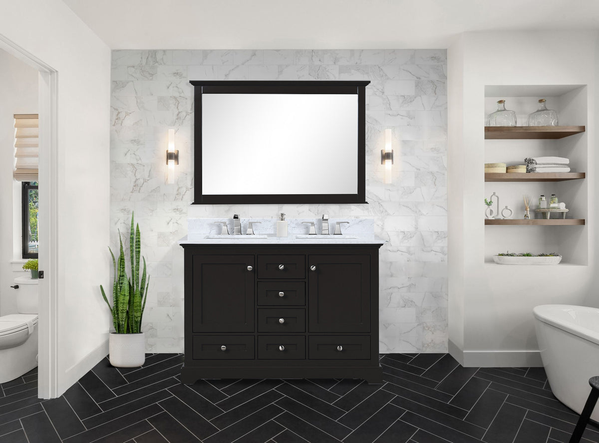 Lexora Dukes 48 in. Espresso Double Sink Bath Vanity