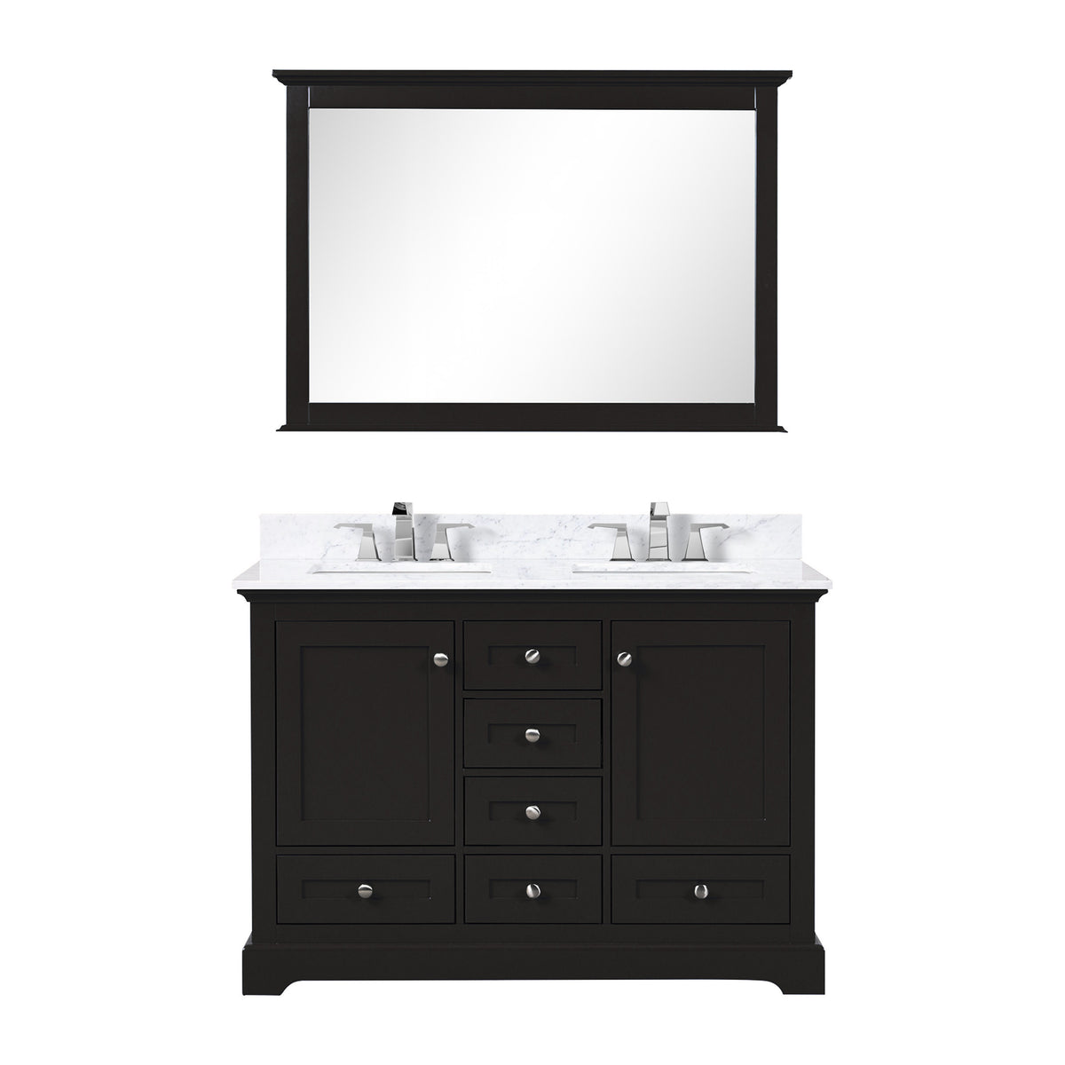 Lexora Dukes 48 in. Espresso Double Sink Bath Vanity