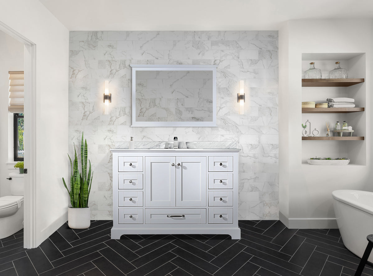Lexora Dukes 48 in. White Single Sink Bath Vanity