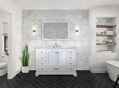 Lexora Dukes 48 in. White Single Sink Bath Vanity