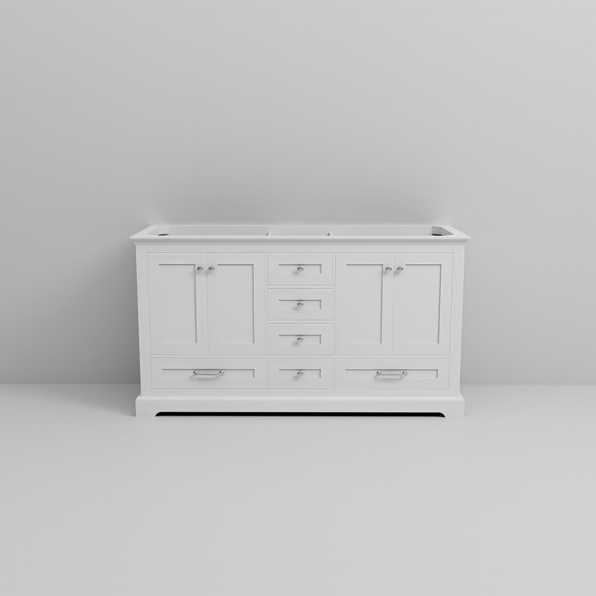 Lexora Dukes 60 in. White Double Sink Bath Vanity