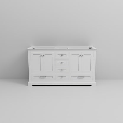 Lexora Dukes 60 in. White Double Sink Bath Vanity