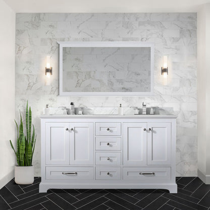 Lexora Dukes 60 in. White Double Sink Bath Vanity