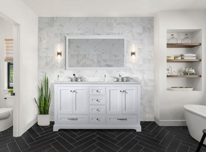 Lexora Dukes 60 in. White Double Sink Bath Vanity