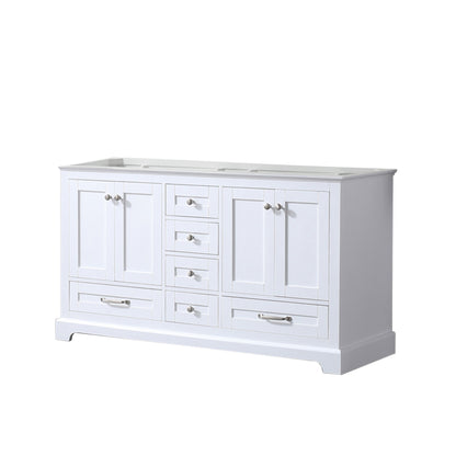 Lexora Dukes 60 in. White Double Sink Bath Vanity