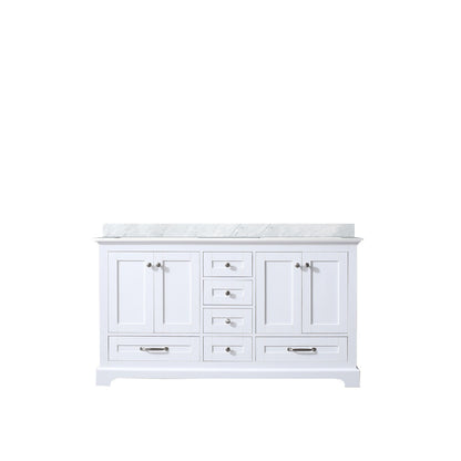 Lexora Dukes 60 in. White Double Sink Bath Vanity