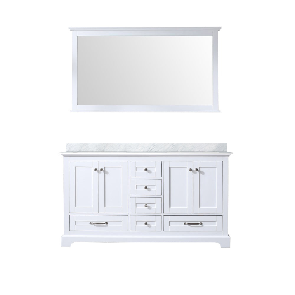 Lexora Dukes 60 in. White Double Sink Bath Vanity