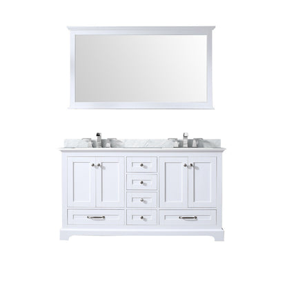 Lexora Dukes 60 in. White Double Sink Bath Vanity
