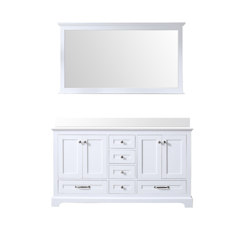 Lexora Dukes 60 in. White Double Sink Bath Vanity