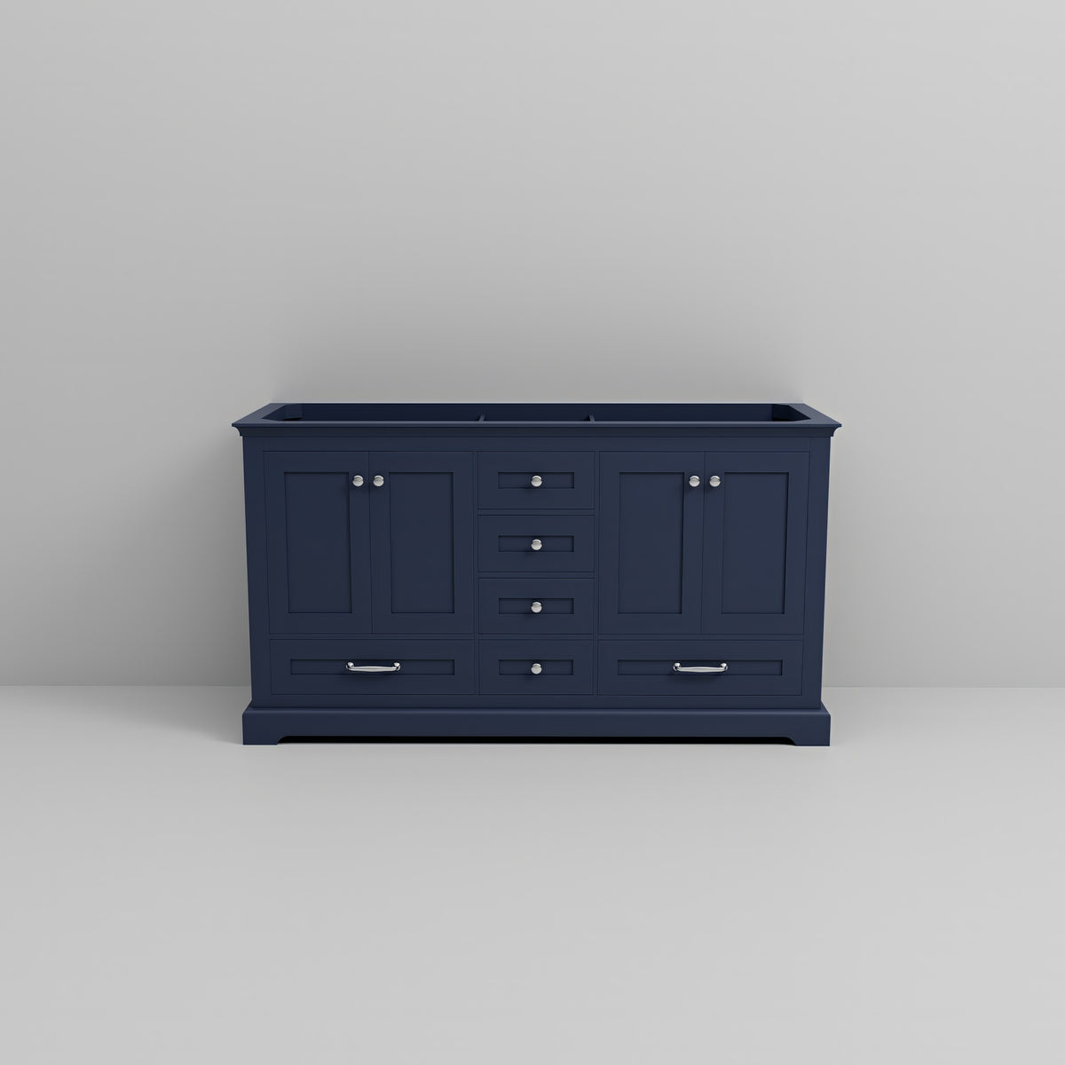 Lexora Dukes 60 in. Navy Blue Double Sink Bath Vanity
