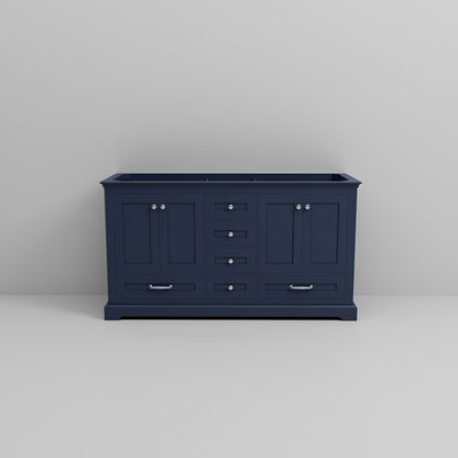 Lexora Dukes 60 in. Navy Blue Double Sink Bath Vanity