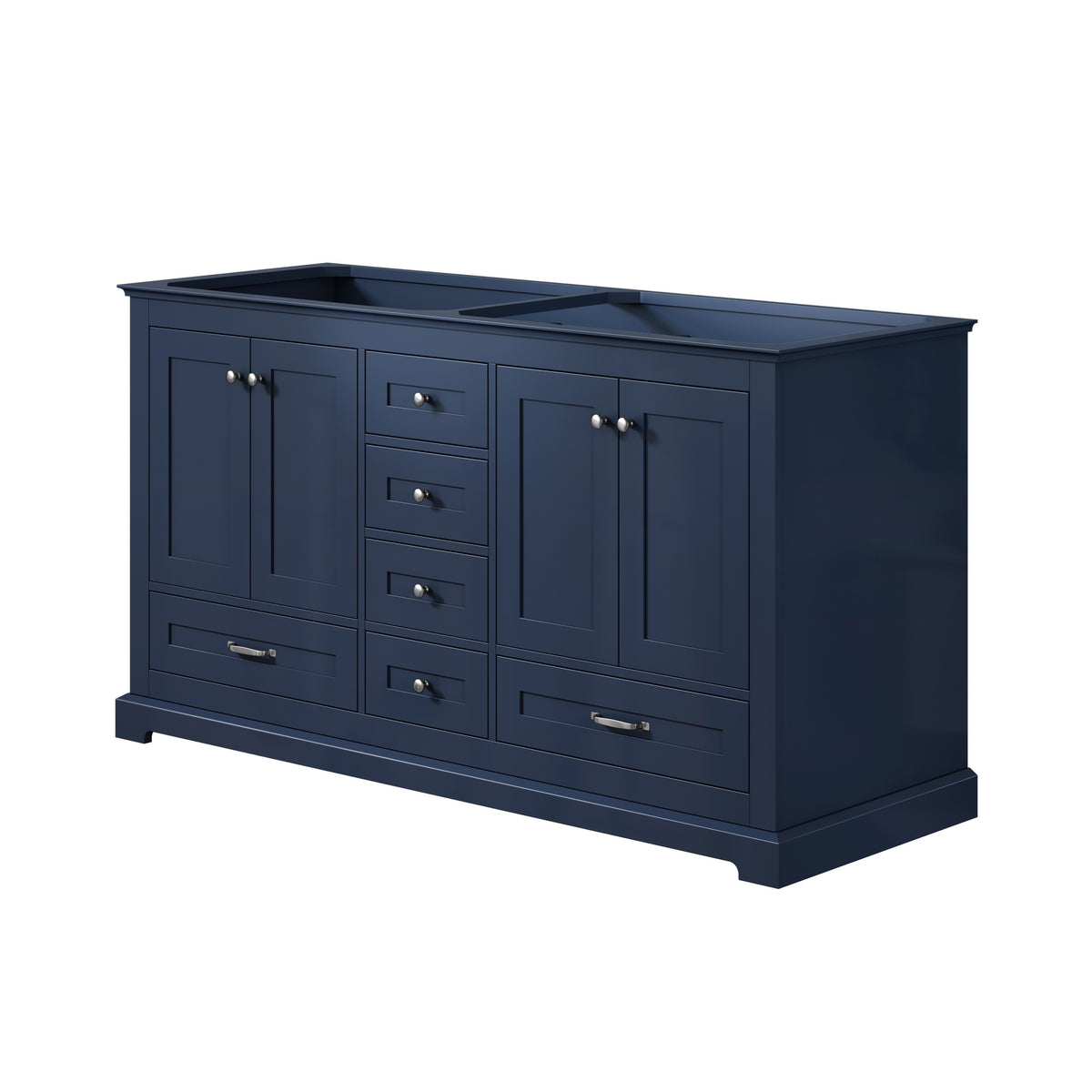 Lexora Dukes 60 in. Navy Blue Double Sink Bath Vanity