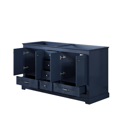 Lexora Dukes 60 in. Navy Blue Double Sink Bath Vanity