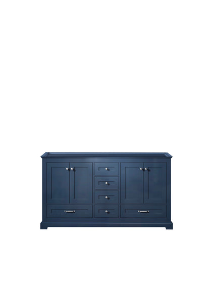 Lexora Dukes 60 in. Navy Blue Double Sink Bath Vanity