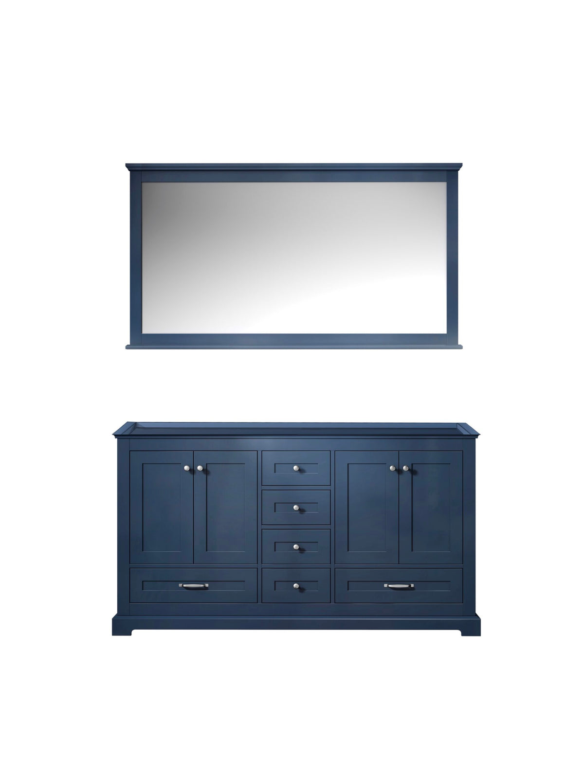 Lexora Dukes 60 in. Navy Blue Double Sink Bath Vanity