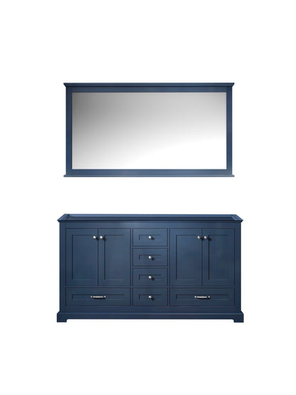 Lexora Dukes 60 in. Navy Blue Double Sink Bath Vanity