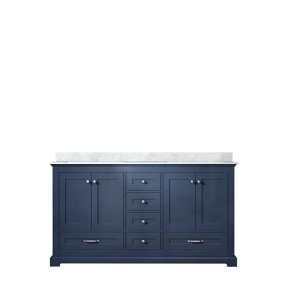 Lexora Dukes 60 in. Navy Blue Double Sink Bath Vanity