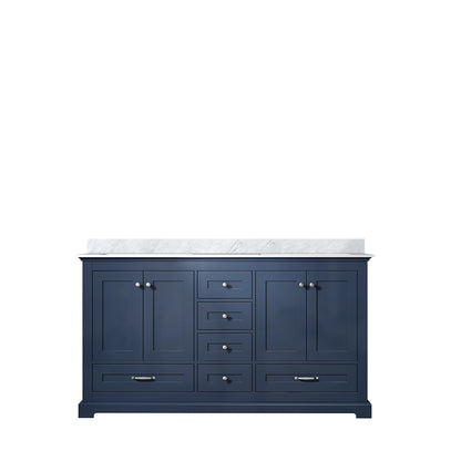 Lexora Dukes 60 in. Navy Blue Double Sink Bath Vanity