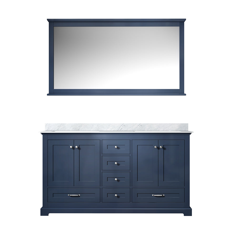Lexora Dukes 60 in. Navy Blue Double Sink Bath Vanity