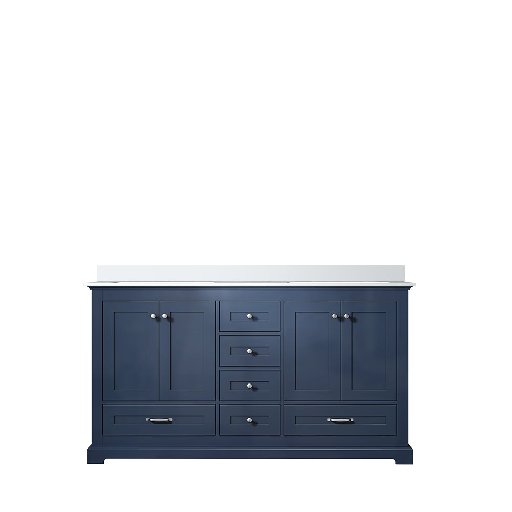 Lexora Dukes 60 in. Navy Blue Double Sink Bath Vanity