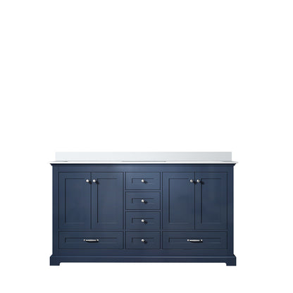 Lexora Dukes 60 in. Navy Blue Double Sink Bath Vanity