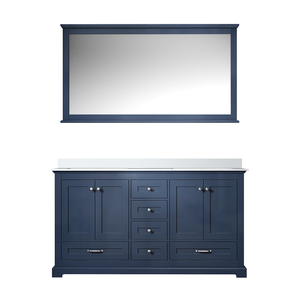 Lexora Dukes 60 in. Navy Blue Double Sink Bath Vanity