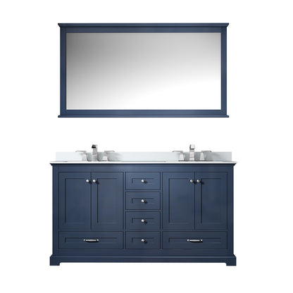 Lexora Dukes 60 in. Navy Blue Double Sink Bath Vanity