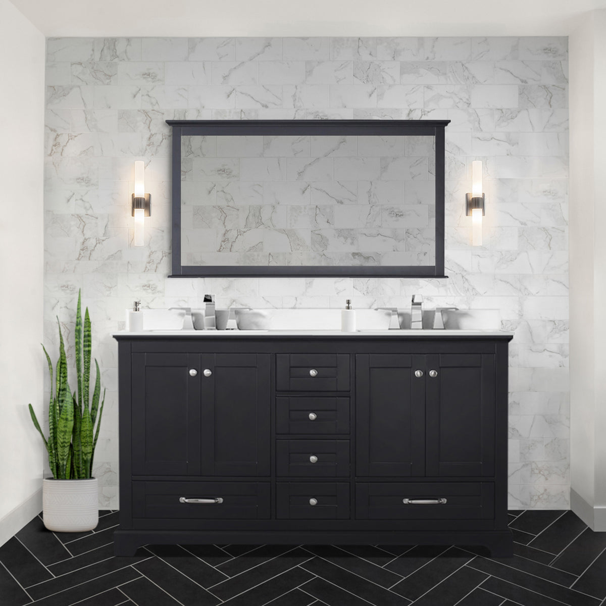 Lexora Dukes 60 in. Espresso Double Sink Bath Vanity