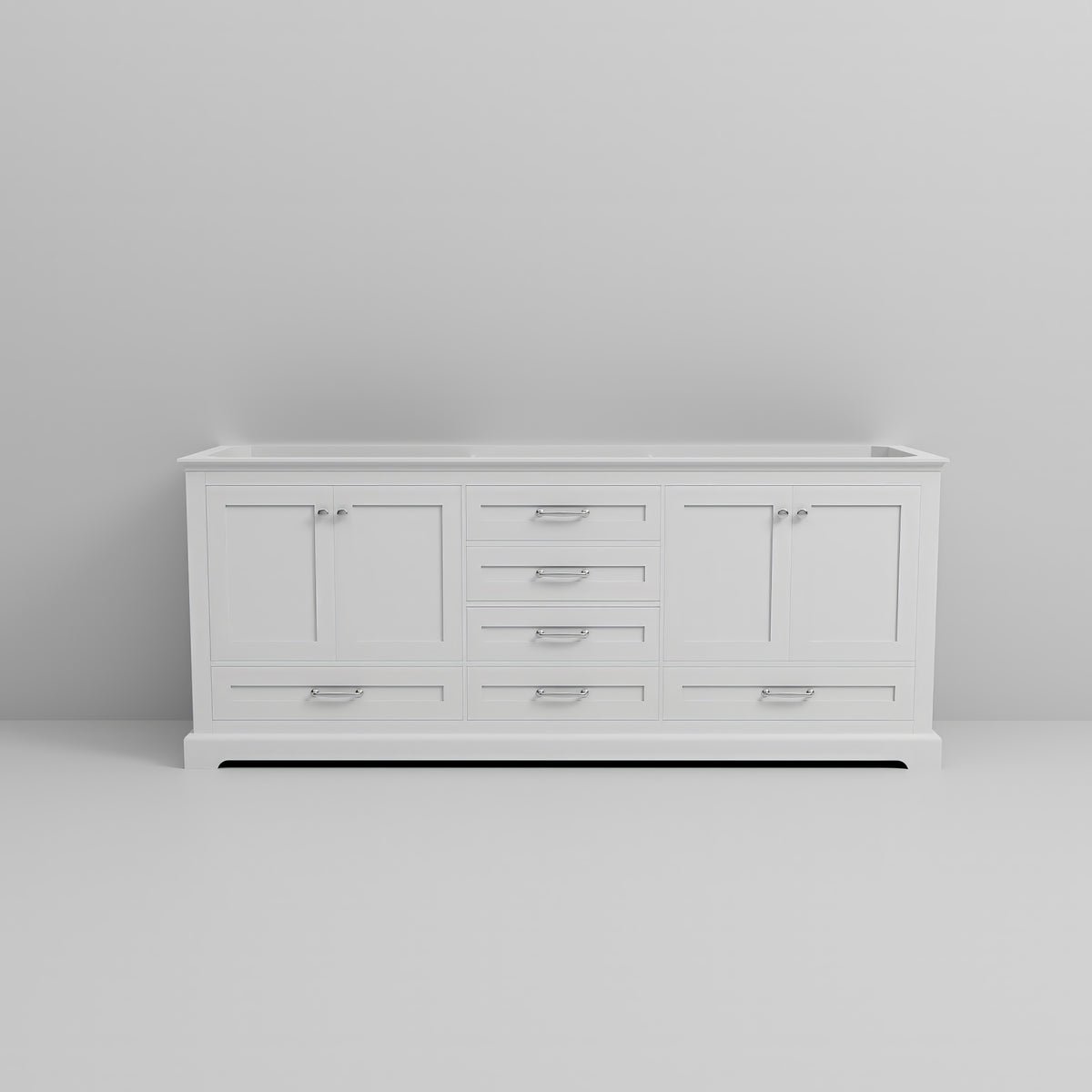 Lexora Dukes 80 in. White Double Sink Bath Vanity