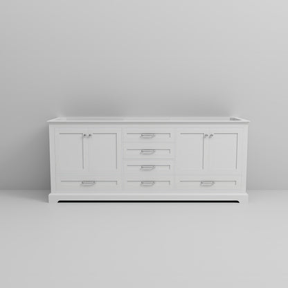 Lexora Dukes 80 in. White Double Sink Bath Vanity