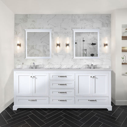 Lexora Dukes 80 in. White Double Sink Bath Vanity