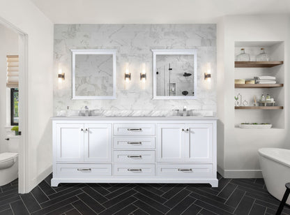 Lexora Dukes 80 in. White Double Sink Bath Vanity