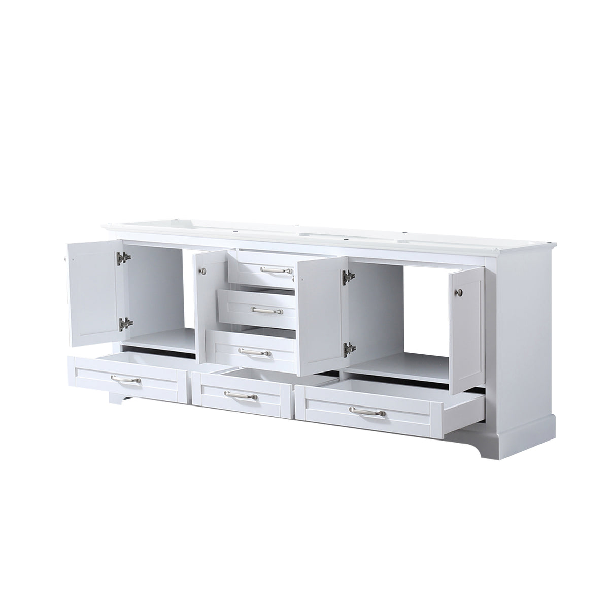 Lexora Dukes 80 in. White Double Sink Bath Vanity
