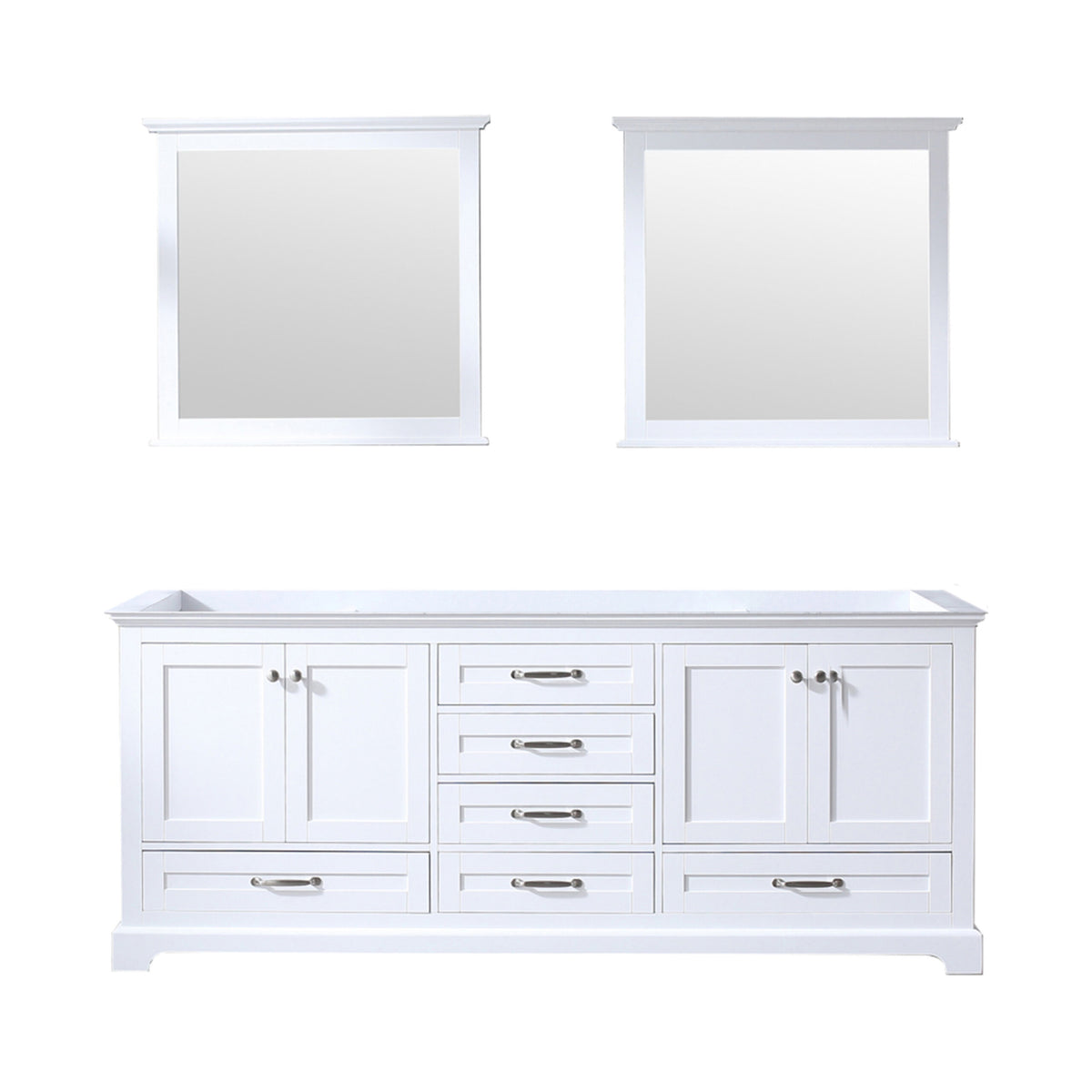 Lexora Dukes 80 in. White Double Sink Bath Vanity